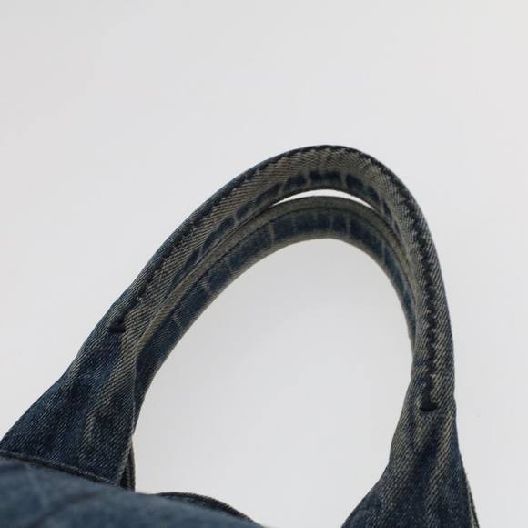 PRADA Canapa Hand Bag Canvas Blue Auth 47694 - Picture 8 of 16